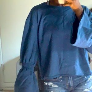 Blue long sleeve blouse